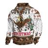 Men's Funny Novelty Christmas Print Button Pullover Hoodie Sweatshirt for Holiday Party