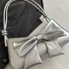 Women's Pu Leather Shoulder Bags Hoboes Handbags Purses with Adjustable Strap Small Crossbody Bag Bowknot Hoboes Bags