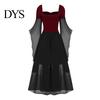 Wave Collar Dress Vinatge Women Irregular Horn Sleeve Solid Color A-line Big Hem Slim Square Neckline Waist Pleated Lace-up Strap Medieval Halloween