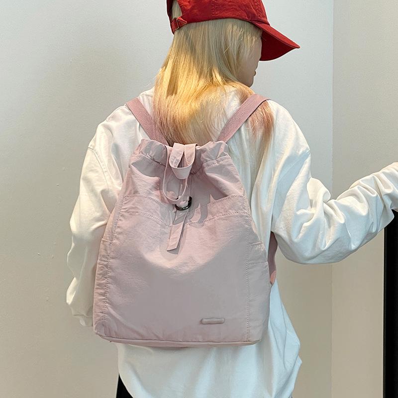 SchoolbagColorful Fox new Japanese women's leisure large capacity light and thin solid color commuter fitness outdoor backpack