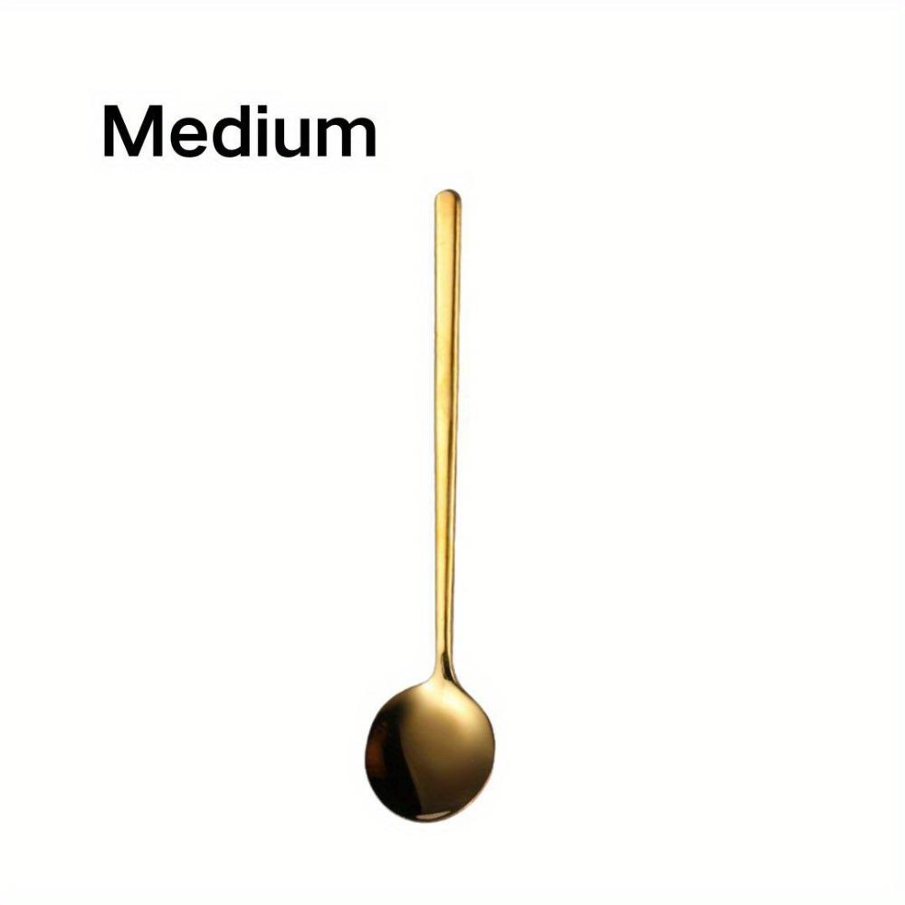 1pc 304 Stainless Steel Spoon, Household Coffee Spoon, Long Handle Stirring Spoon, Dessert Spoon, Thickened Bird's Nest Honey Spoon