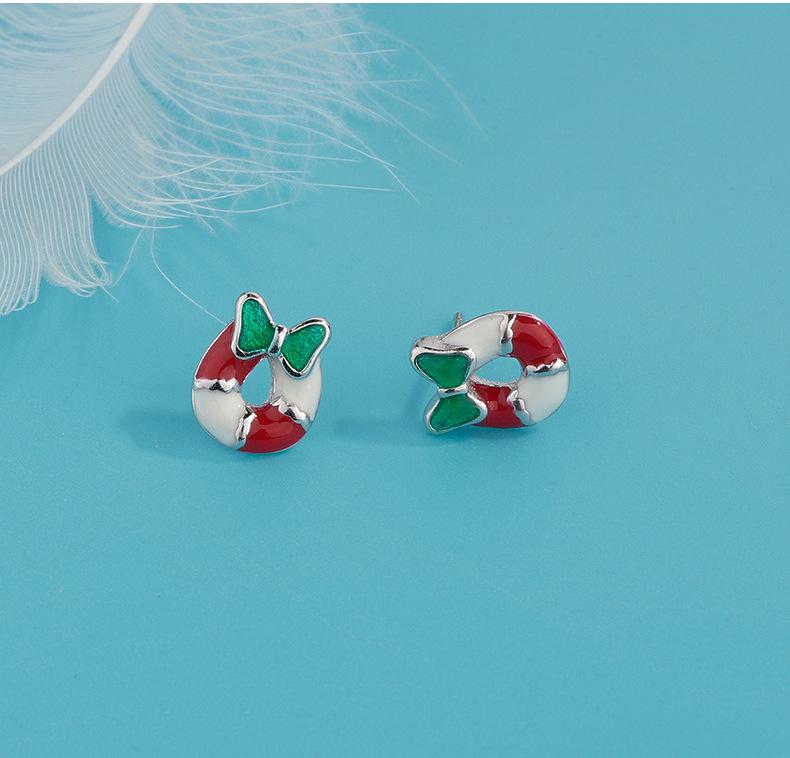 Christmas Holiday Stud Earrings: Elk, Tree, Candy Cane, Snowman