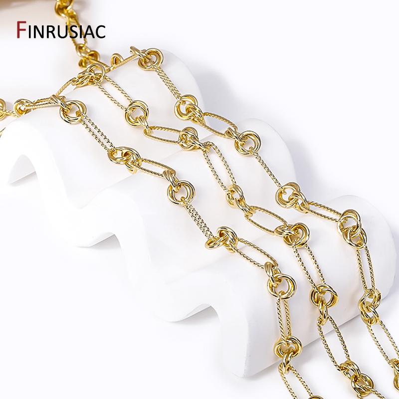 DIY Jewelry Making Supplies High Quality 14K Gold Plated Brass Sweater Chain Handmade Jewelry Crafts Necklace Accessories