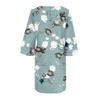 Women's Fashion Temperament Elegant Fresh Printed V-Neck 3/4 Sleeves Dress
