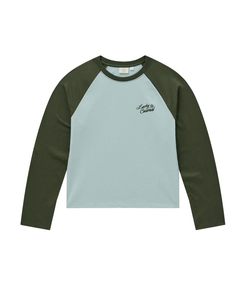 COVERNAT WOMAN Raglan Contrast Long Sleeve Sky Blue