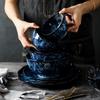 Japanese Blue Enchantress Kiln Glaze Ceramic Salad Plate