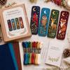 Handmade Christmas Embroidery Page Markers, with Step-by-Step Instruction Needle Thread for Book Lover Holiday Gift