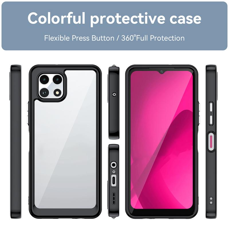 Transparent Colorful TPU Case for T-Mobile Revvl 7 Pro Protective Cover Clear Shockproof Full Protection Cover