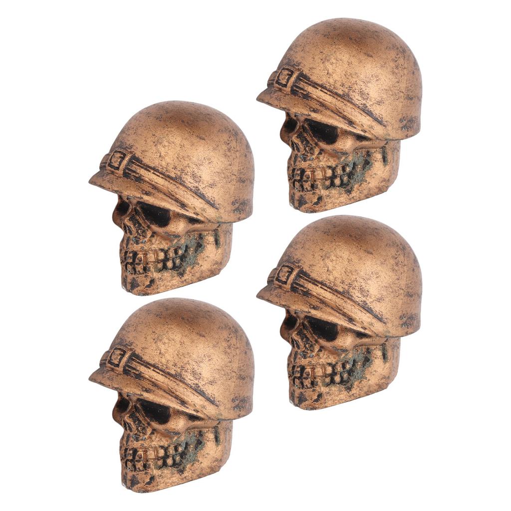 4 STÜCKE Reifenventilkappen Totenkopf-Stil Anti-Oxidation Universell für Autos LKWs Fahrräder Motorräder