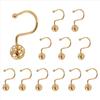 12Pcs Metal Shower Curtain Hooks Set Decorative Rustproof Curtain Rings Easy Install Quiet Sliding Shower Rings for Bathroom