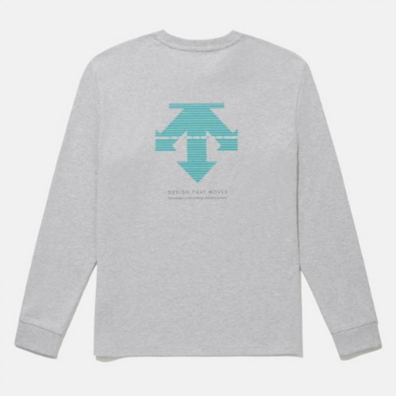 DescenT OverfiT Bawełniana Koszulka z Długim Rękawem B1 sq123uTl12 Czarny Mglisty Błękit