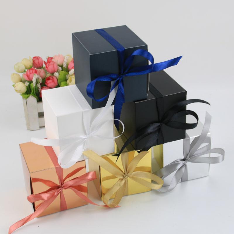 European Square Candy Box, Multi-Color Square Happy Candy Box 7.6 Cm Solid Color Large Square Box
