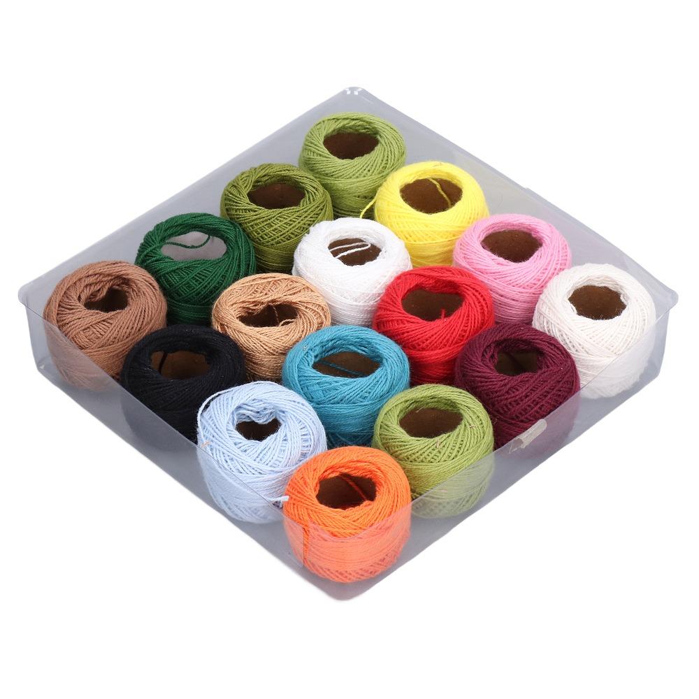 16pcs Natural Crochet Thread Rich Bright Color Jute Twine Rolls Durable Crochet Cotton  Artworks