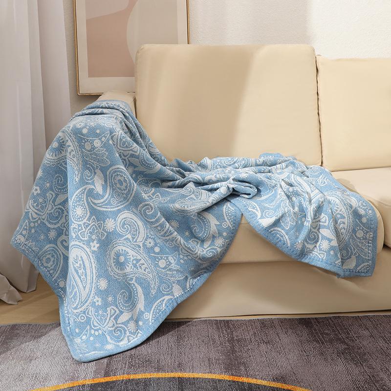 Leichter Luxus Aero Überwurfdecke Gewebte Jacquard Fleece Sofaabdeckung Decke Tragbare Camping Couchdecke Bequeme Klimaanlagen Nickerchen Decke