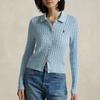 Polo Ralph Lauren Slim Fit Single Breasted Cardigan Long Sleeve Knit Sweater Women sweater Cool-Spring-Blue WMPOSWENDW20394-400