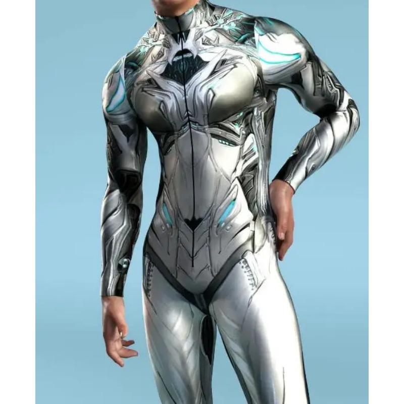 3D Printed Multicolour Cosplay Costume Men Women Front Zipper Zentai Bodysuit Halloween Party Jumpsuits Carnival Holiday Outfit