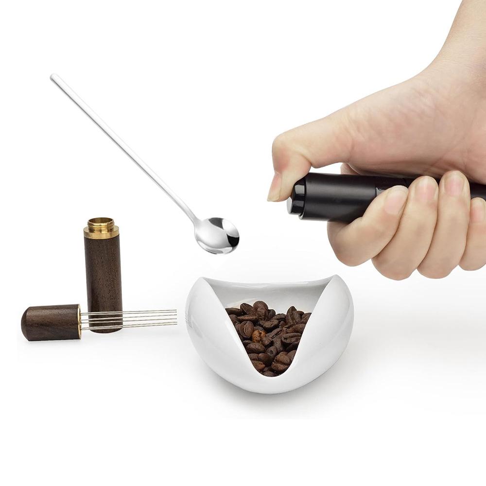 Coffee Beans Dose Trays Chinese Kung Fu Tea Set Bean Doesing Cup White Pottery Scoops