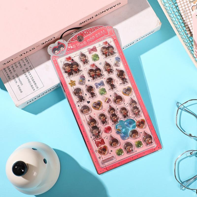 

Cartoon Monchichi Stickers Cartoon Monkiki Baby Stickers DIY Scrapbook Decals Phone Case Decorations Children Favor Gifts