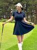 20TH HOLE Women'S String Two-Button Flare Dress [Navy]