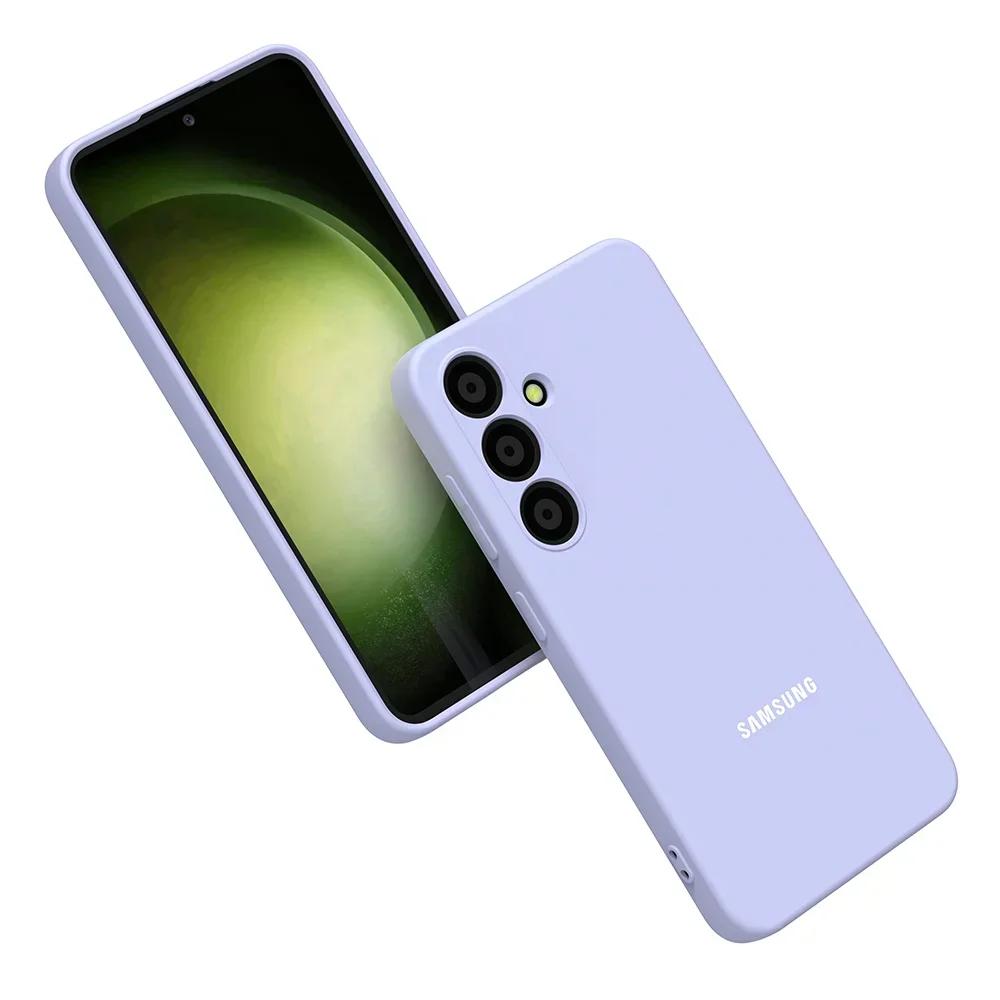 Pour Samsung Galaxy S25 S25Plus S25Ultra S25Edge S24 S23 S22 S21 FE Ultra Coque Arrière de Téléphone en Silicone Liquide Souple Anti-Choc