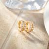 Korean Double Row Cubic Zirconia Hollow Ear Cuff - Shiny, Classic & Versatile Women's Earring
