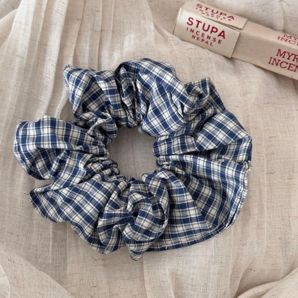 Retro Plaid Large Intestine Hair Tie - Elastic Ponytail Holder & Hair Accessory