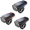 Solar LED Bicycle Light USB Charging MTB Road Bike Front Lamp Waterproof Bike Handlebar Flashlight with Horn Bicycle Accessories