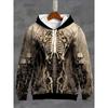 2025 New Men's Vintage Skull Skeleton 3D Print Hoodie Men Women Fashion Oversized Hoodie Sweatshirt Halloween Unisex Tracksuit