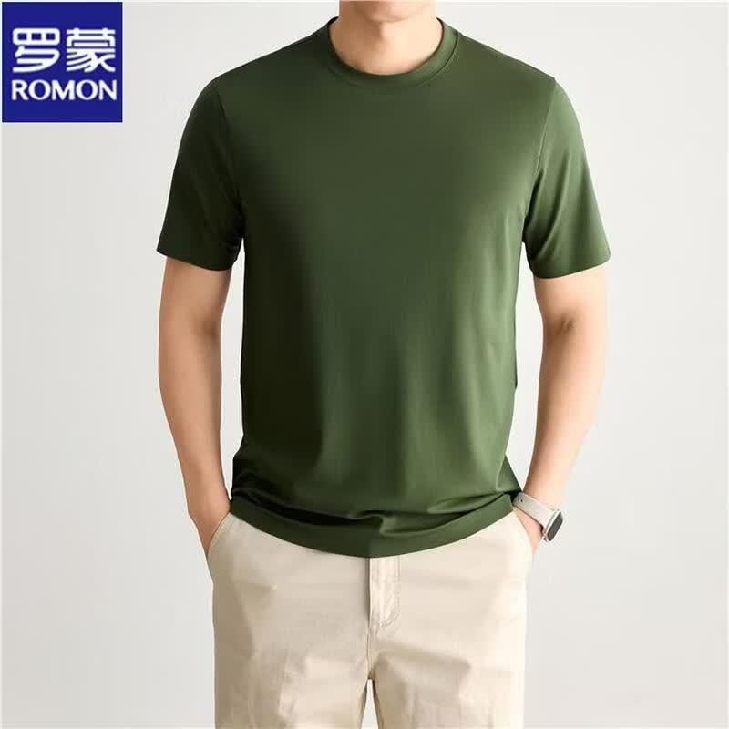 ROMON Men's Lyocell Blend Short Sleeve T-Shirt