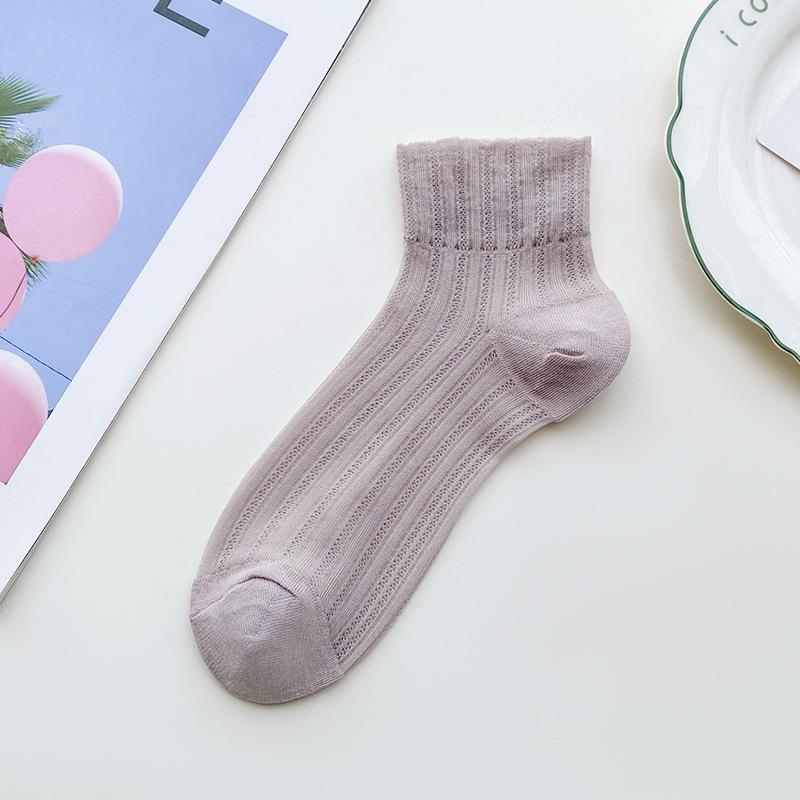 Spitzensocken Damen Sommer Dünne Kurze Socken Damen Sommer Mesh Atmungsaktiv Locker Eis-Socken Glasfaser Damen Socken