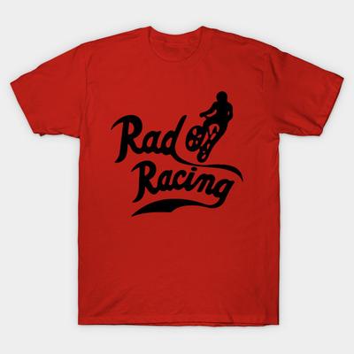 Men Black Print T-shirt Rad Racing No-Cut Heat Transfer Print Cotton Tshirt