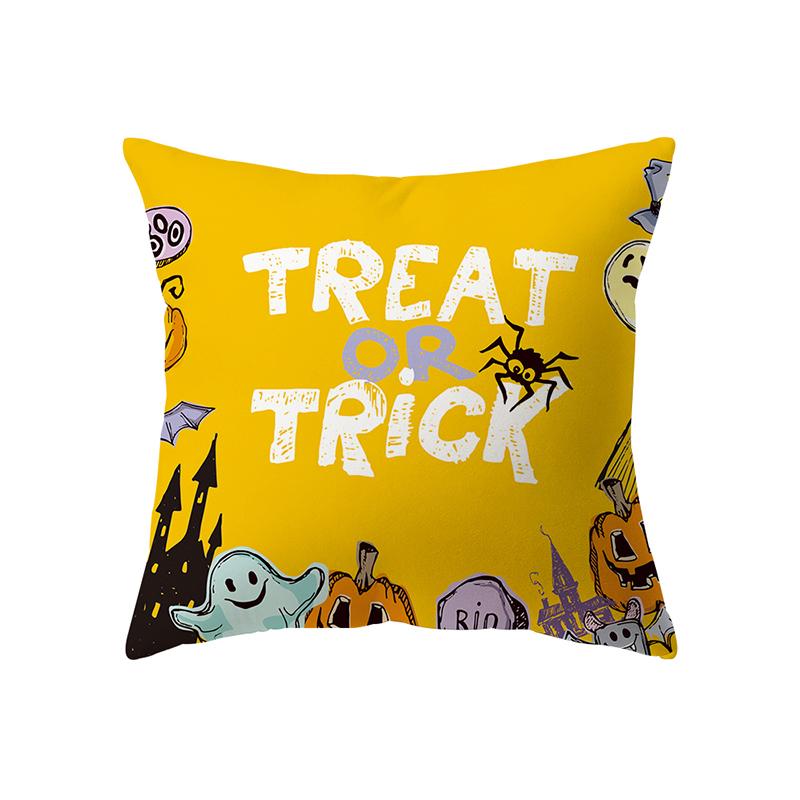 Devil Pumpkin Throw Pillow Cover Halloween Theme Throw Pillow Cover Sofa Chair Bed Cushion Cover Home Decor