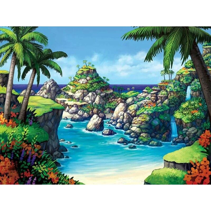 New 5D DIY Diamond Painting Scenery Diamond Embroidery Sea View Cross Stitch Full Round Drill Home Decor Manual Art Gift
