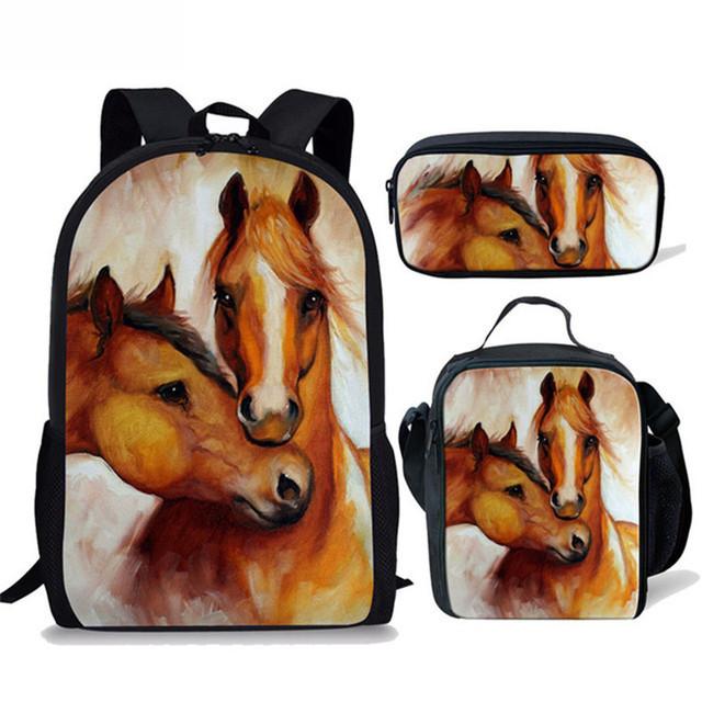 High-end Geliefd Creatief Schaduw Melk Pluche 3D Patroon 3 stuks/Set Leerling Schooltassen Reis Laptop Rugzak Lunchbox Etui