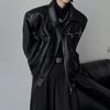 Men's American-Style PU Leather Jacket - Spring/Autumn British Rake, Elegant Motorcycle Silhouette, High-End Workwear Trend.