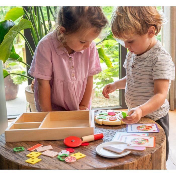 Ensemble Pizza Gourmet - DORJEE - 20 Pièces - Bois - Accessoires Inclus