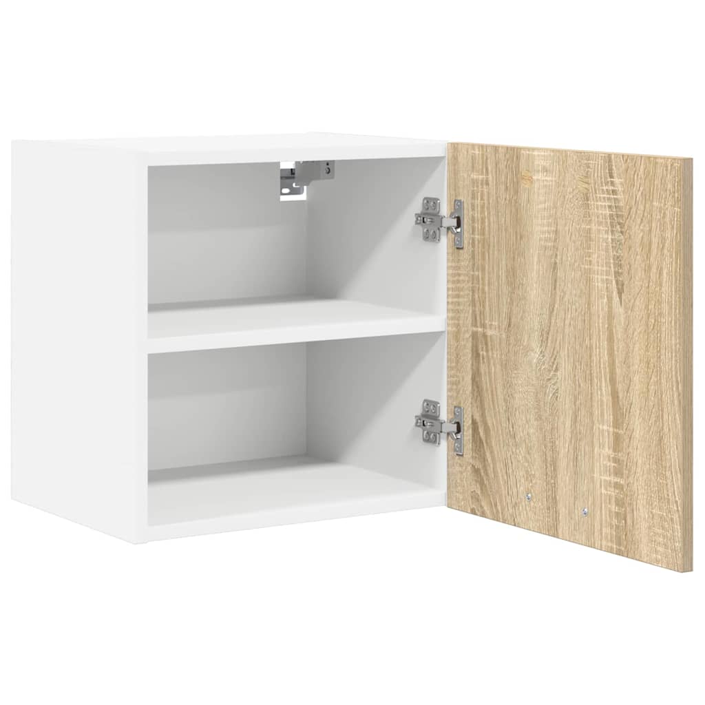 Wall Cabinet Sonoma Oak and White 40 X 31 X 40 Cm