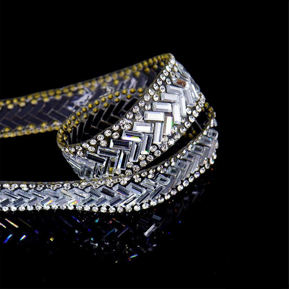Hot Fix Ribbon Diy Hot-Melt Adhesive Diy Decoration Crystal Ribbon For Belt Embellishment Clothing Decoration Bridal