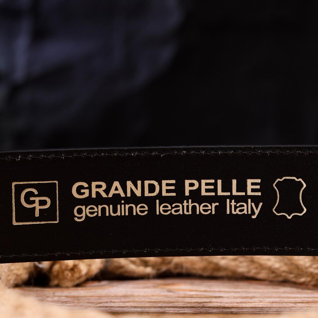 Reliable Men's Leather Belt GRANDE PELLE Leather Belt 21467 Black