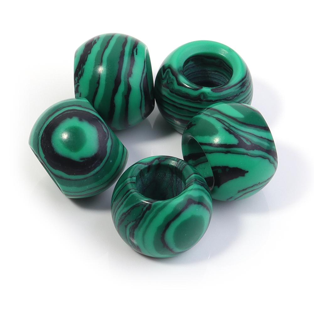 5pcs/lot Natural Stone Big Hole Beads Agate Jade Tiger Eye Turquoise Loose Beads For DIY Handmade Bracelet Earrings Accessories