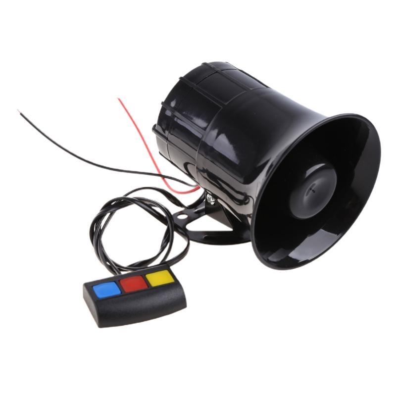 3 Tones Police Fire Alarm Horn Warning Loud Sound Siren Speaker Amplifier Hooter