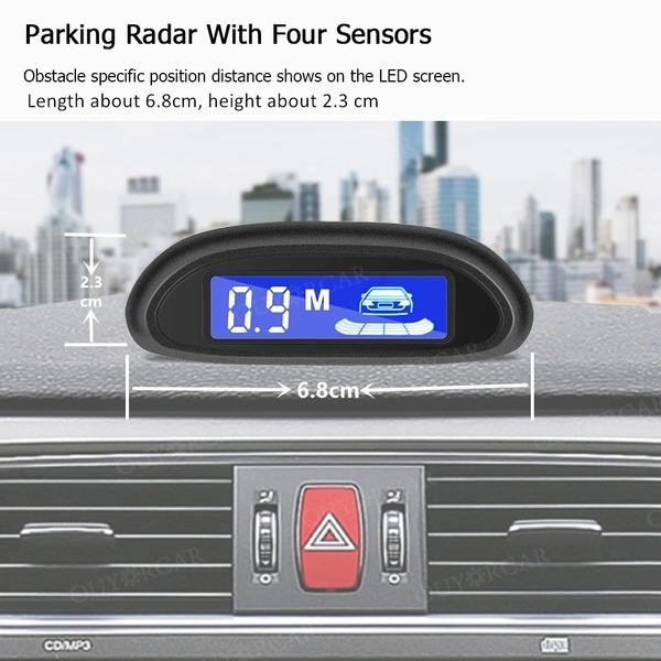 Car Auto Parktronic LED Parking Radar With 4 Parking Sensors Backup Car Parking Radar Monitor Detector System Backlight Display