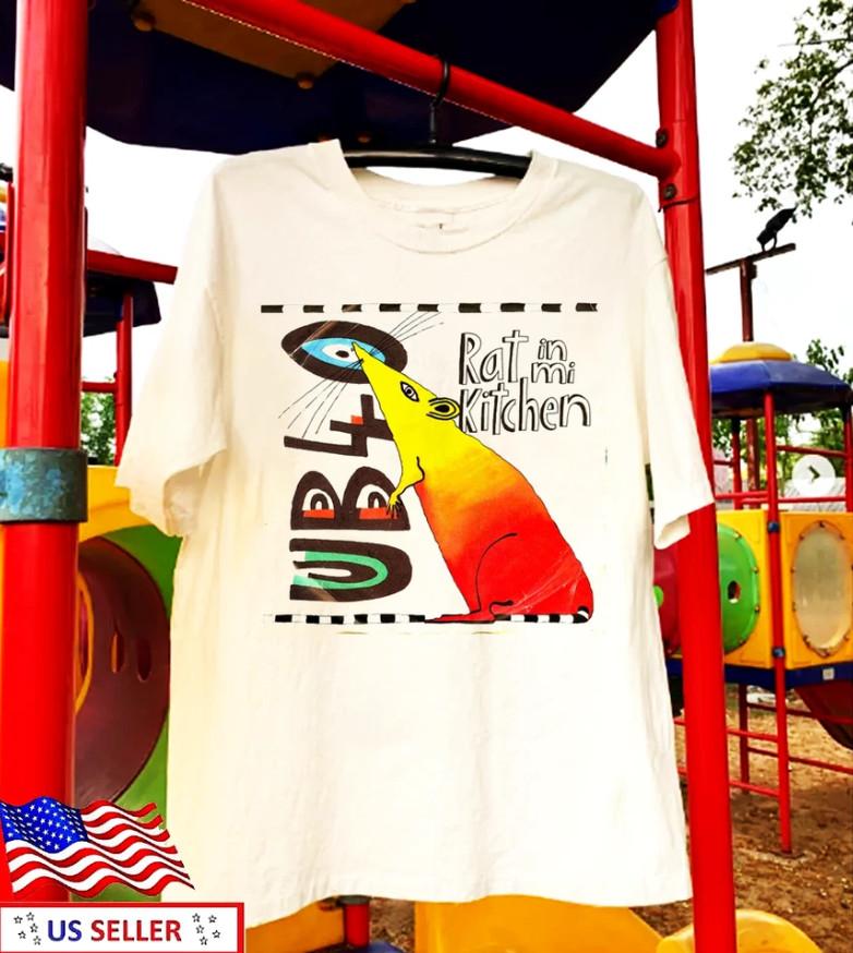 UB40 – Rat In Mi Kitchen White Unisex Short Sleeve T-shirt, S-4XL