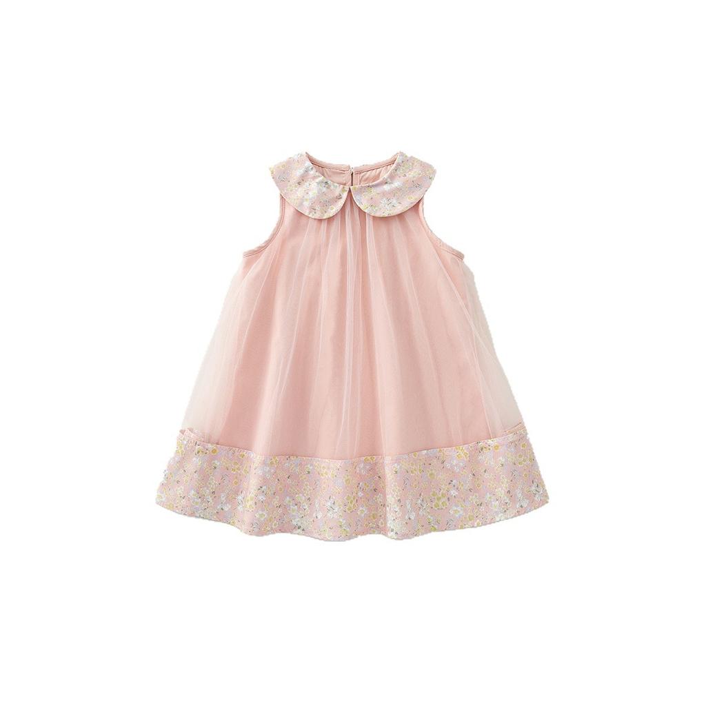 Sweet Sleeveless Princess Dress for Infant Girls Mesh Splicing Tutu Dress Casual Daily Party Baby Girl Mesh Princess Dress