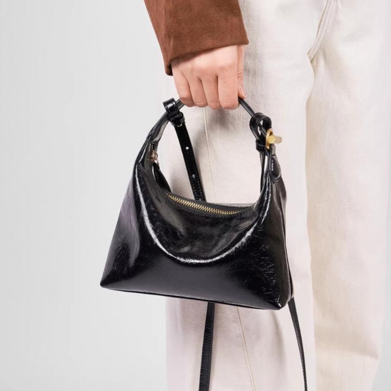 Niche handbag cowhide women's high-end leather underarm bag, simple commuter handbag, shoulder crossbody lunch box bag