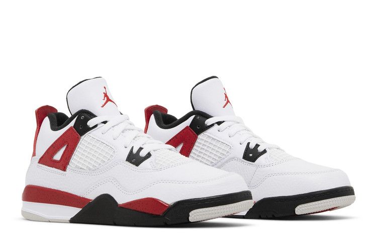 Kids' Sneakers Nike Jordan 4 Retro Red Cement (PS) White/Fire Red/Black/Neutral Grey