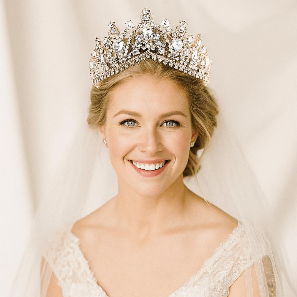 Vintage Style Rhinestone Bridal Crown Shiny Wedding Tiaras Headwear Bridal Tiara  Prom Event