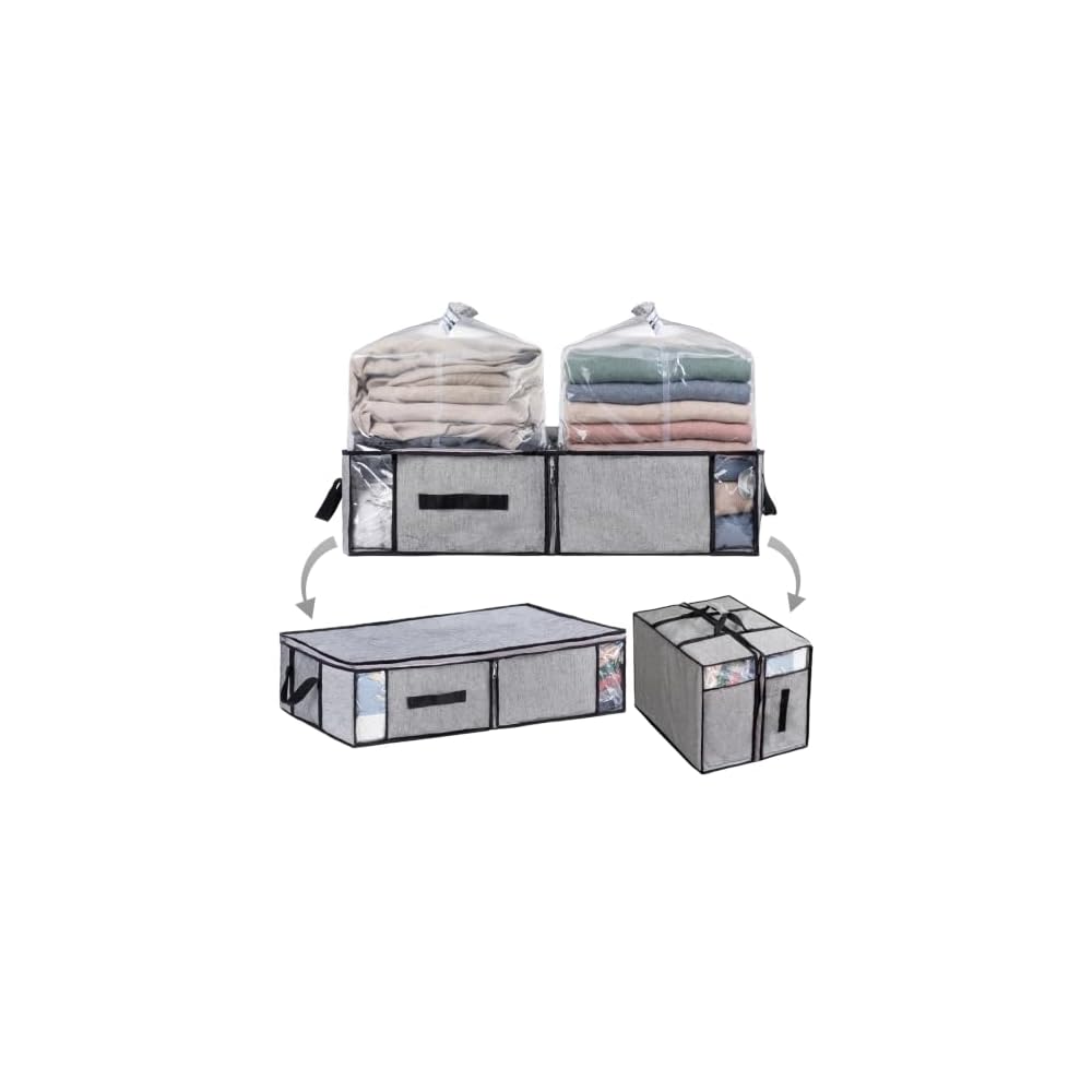 TAILI Extra Large Vacuum Storage Bag for Bedding, Folds in Half, Clothing Storage Bag, Down