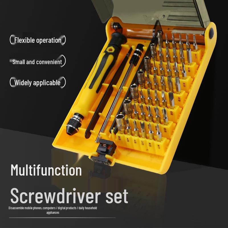 45-in-1 Multifunktionales Reparaturwerkzeugset mit magnetischen Schraubendreherbits für Mobilgeräte, Tablets, Uhren und Heimwerkerbedarf
