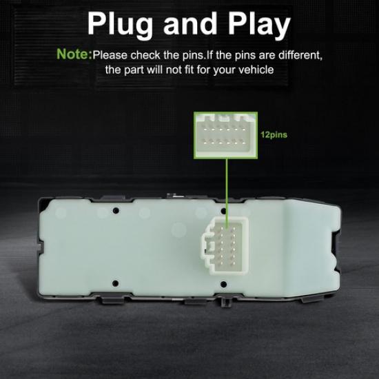 Front Driver Side Power Window Switch For 2011-2014 Dodge Challenger 04602784AC